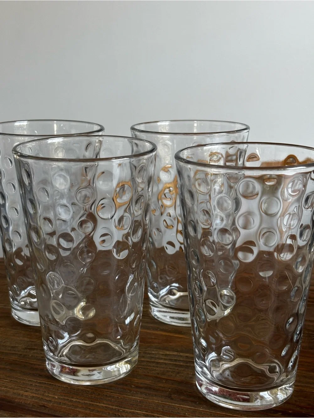 Clear Textured Glass Tumbler Set - 4 Pack